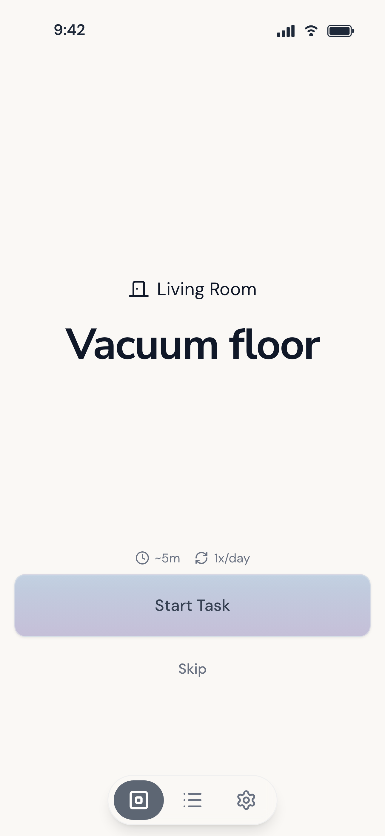 FreshChores app showing a task